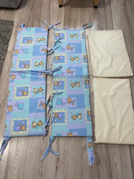 Set protectii laterale pentru pătuț, cearsaf, pernuta