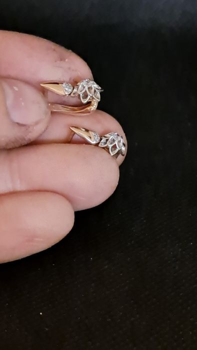 Золотые серьги Россия.