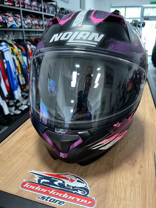 TОП ЦЕНА Мото каска за мотор NOLAN N87 LIGHT Pink/black/matt S 53-54