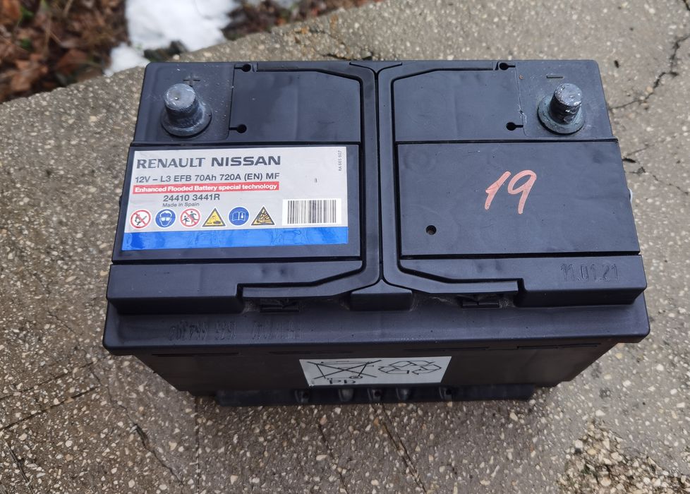 Baterie auto Originală Renault/Nissan 12V L3 EBF 70Ah 720A  Start-Stop
