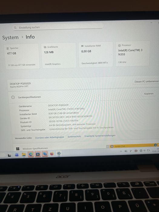 Aspire 3 Spin 14 leptop