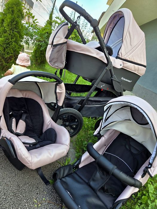 Vând Cărucior Krausman Trend Pro Pink 3 în 1