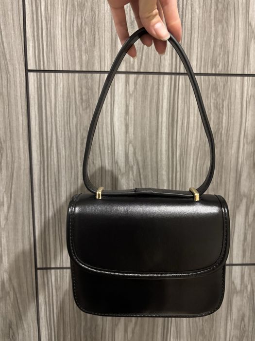 Комплект черна чанта Zara и черни обувки с ток  Paolo Botticelli 37н