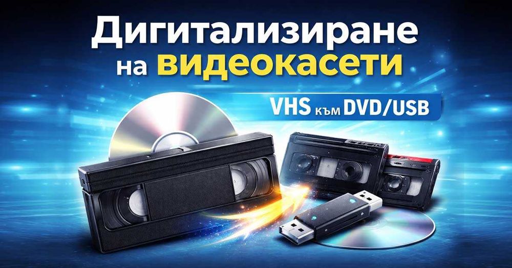 Прехвърляне от видеокасета  VHS на флаш памет или DVD