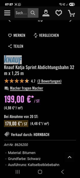 Carton asfaltat Knauf,autoadeziv,adus din Germania