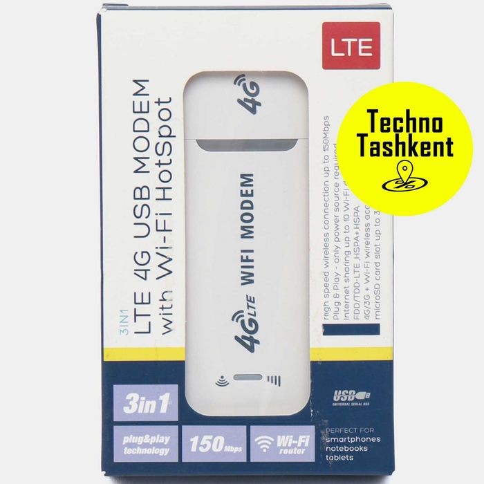 LTE 4G Usb Modem Wi-fi Hotspot 100Mbps (Garantiya) (Dostavka Bor)