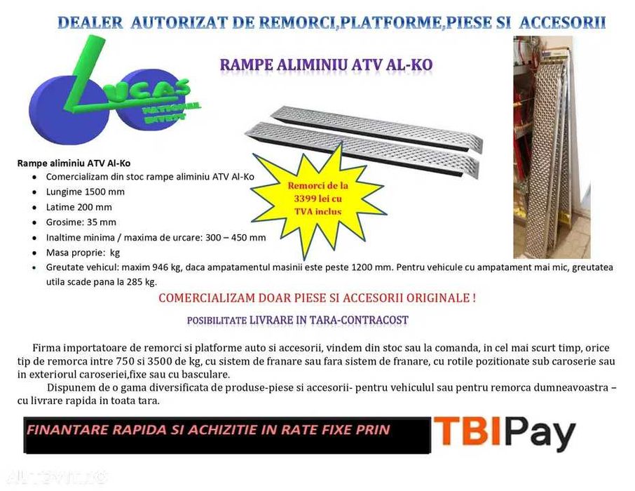Rampe aluminiu ATV Al-Ko