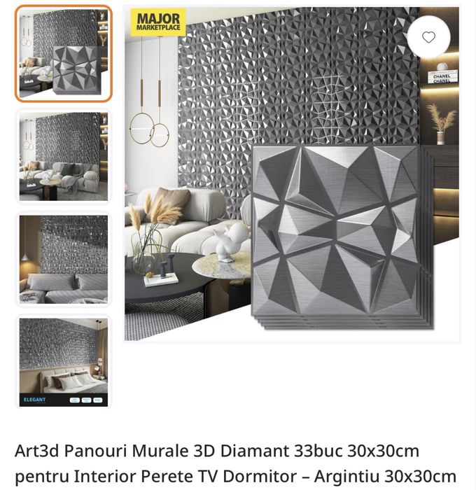 Vand panouri Art3d cu design diamantat