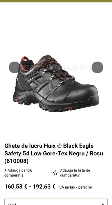 Pantofi piele hidrofoba HAIX BLACK EAGLE 54 LOW marimea 41 zero km
