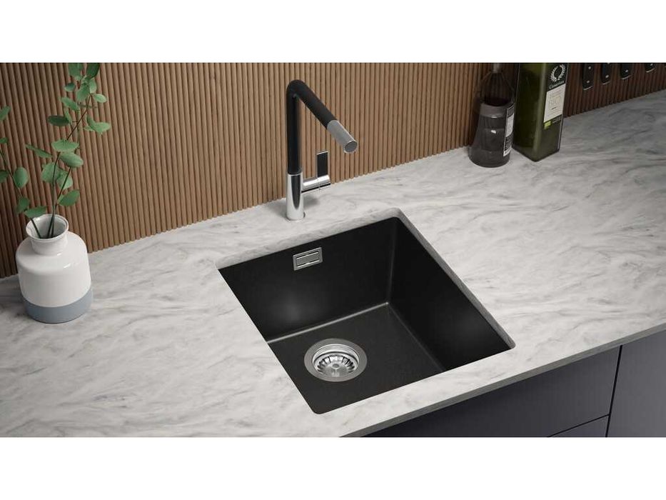 Кухненска Мивка от гранит за вграждане под плот Лондон 45 Черна