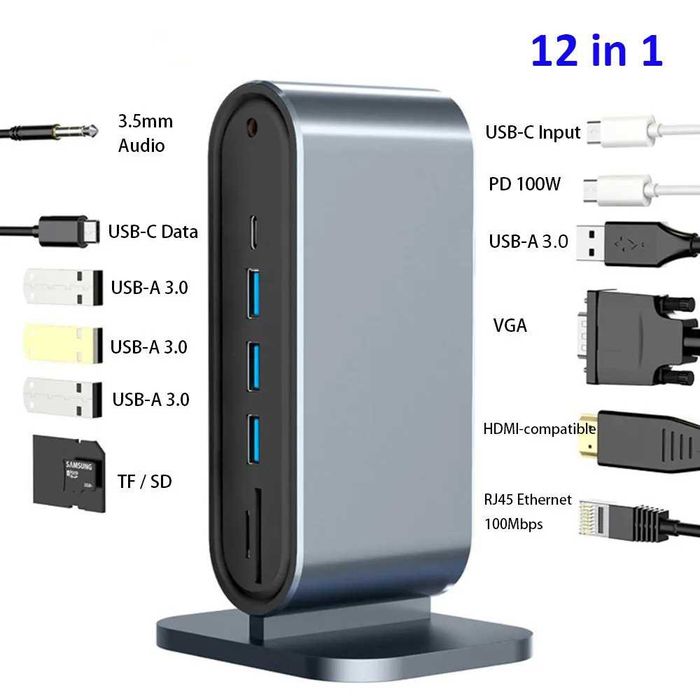BYL2201 док-станция 12 в 1-USB 3,0 концентратор 12 портов.