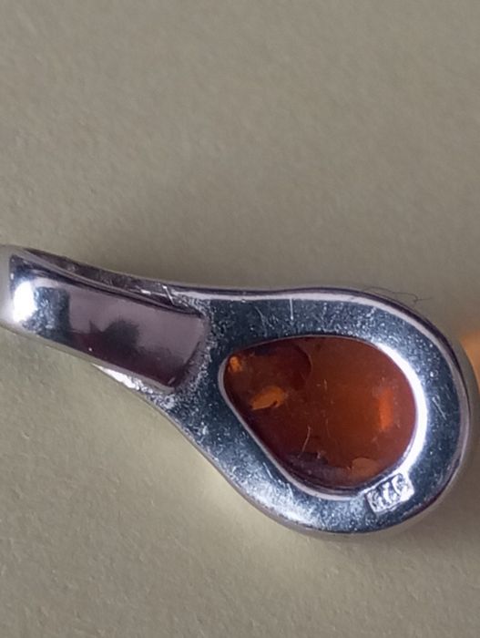 Set cercei și colier argint 925 și chihlimbar