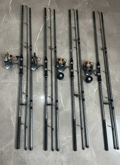 SET 4 Lansete Crap 3.90 4.0Lbs din 3 Tronsoane + 4 Mulinete FL EFB6000