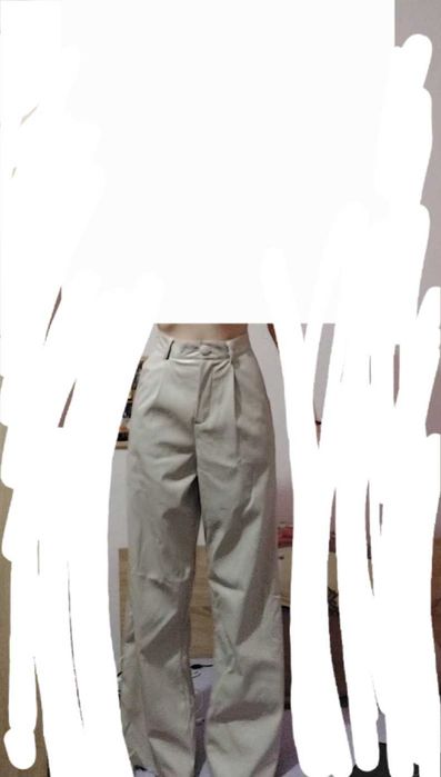 Бежови кожени панталони