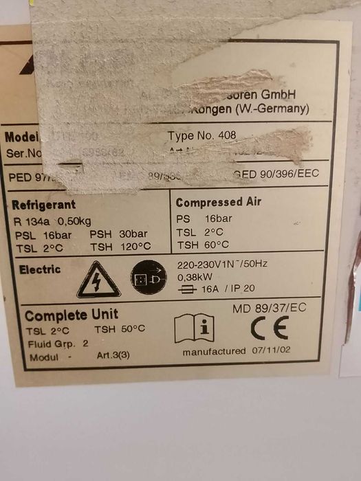 Винтов компресор Gardner Denver ESM7 бутилка 500л изсушител