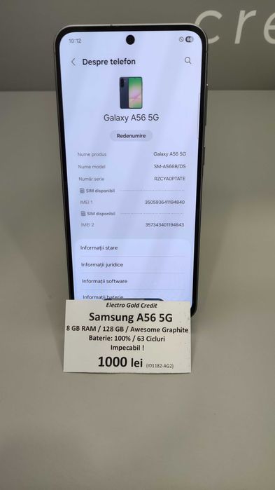 Samsung A56 5G 8GB RAM/128GB/Graphite/Bateria 100% ID1182-AG2