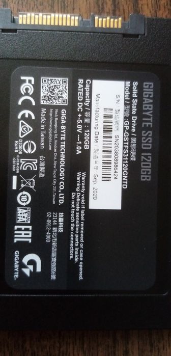 SSD 120GB. SATA. б/у