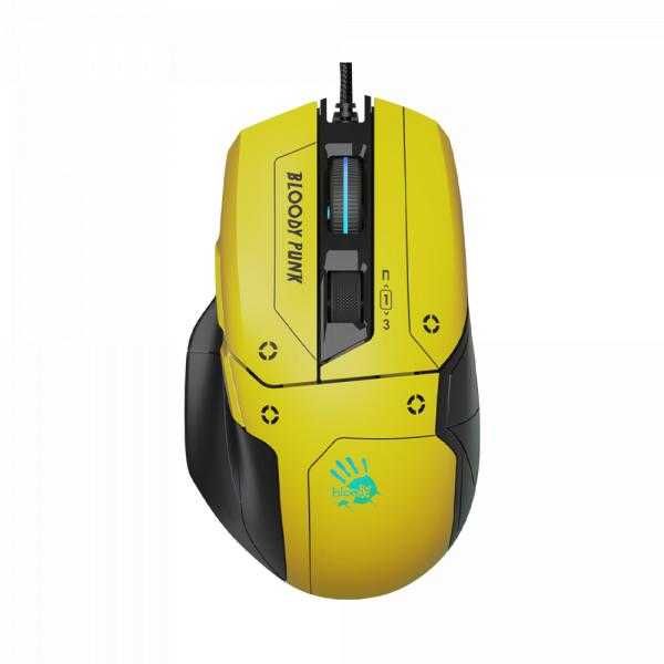 A4Tech Bloody W70MAX PUNK YELLOW RGB Gaminig Mouse Мышь ++