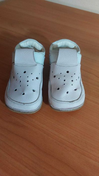 Pantofi copii Tega shoes alb-roz pal, marime 22 (13.5), piele naturala