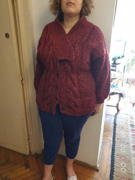 vand pulover lana tricotat manual marime XXL
