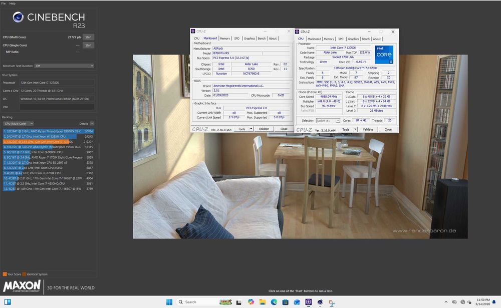 Процесор Intel Core i7-12700K, дванадесет-ядрен (3.6/5.0GHz]