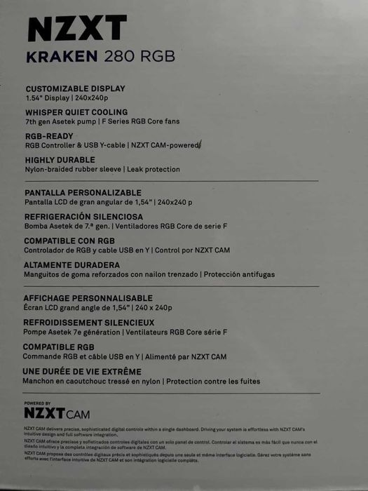 Cooler CPU NZXT Kraken 280 RGB Black Gaming