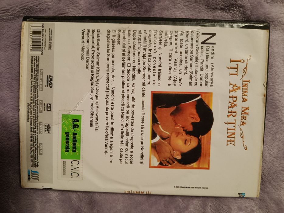 DVD ORIGINAL „Inima mea îți aparține” – StrikeMedia – 2005 – film indian