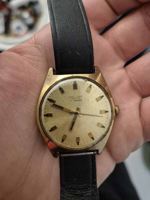 Ceas Poljot 17 jewels  carcasa placata aur,stare excelenta