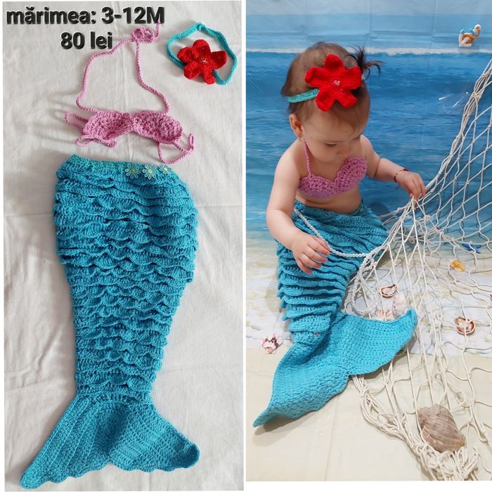 Set bebe sedinta foto lunara, 0-12 luni, pepene, sirena