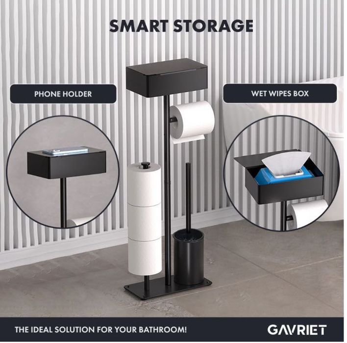 Поставка за тоалетна хартия 4в1