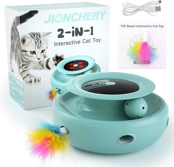 Интерактивна играчка за котки, произволно въртяща се с LED светлини