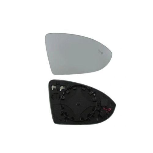 Geam oglinda Volkswagen Golf 7 2013-, cu incalzire, crom, convexa, cu functie blind spot detection, 5G0857522G, 5G0857522N partea Dreapta