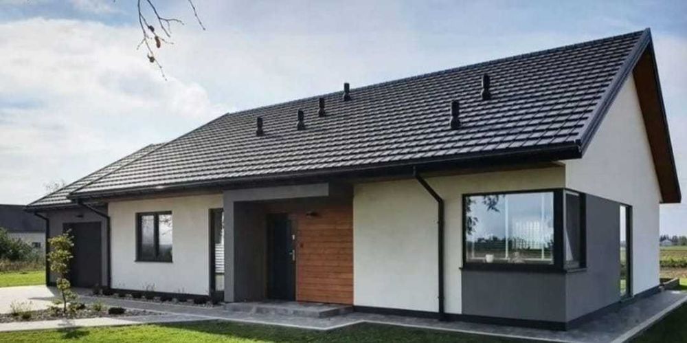 Vand casa modulara pe structura metalica, model modern 11m x 8m