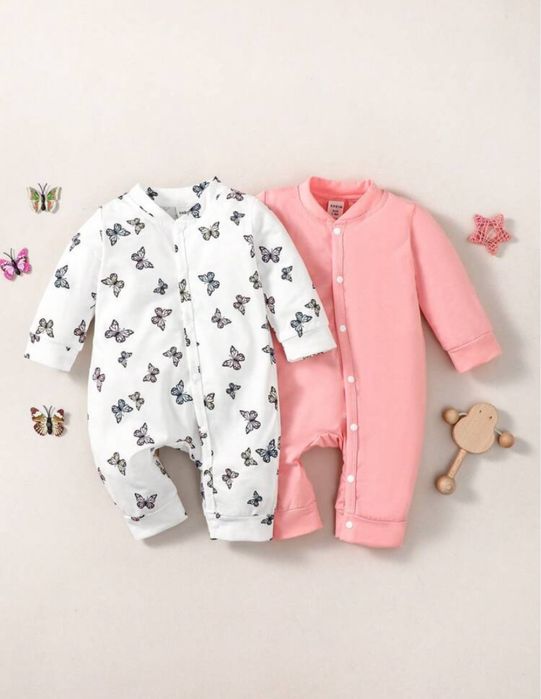 Боди с дълъг ръкав за момиче, комплект от 2 броя