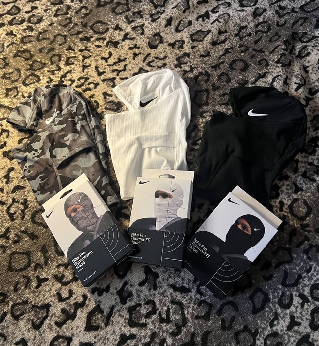 Nike Ski Mask ’s. | Noi, Impecabile! (Negru / Alb / CamoGrey) Cagulă.