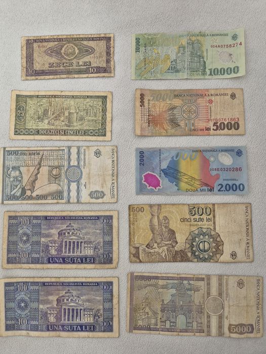 10 x Bancnote vechi de colectie