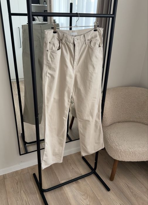 Uniqlo wide leg беж дънки