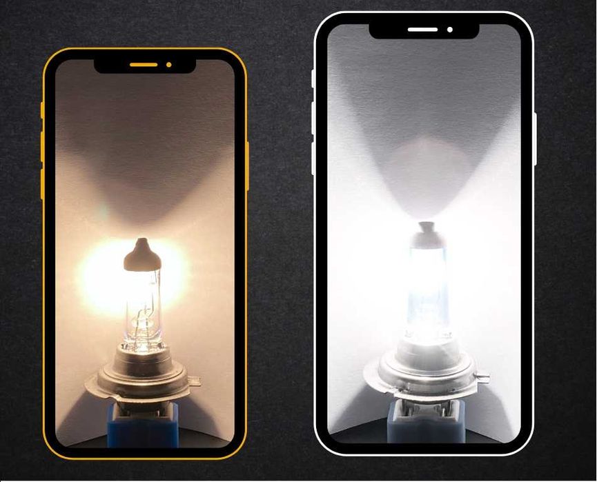 халогенна крушка h7 amio 12v 55w uv филтър (e4) super white 1брой ...