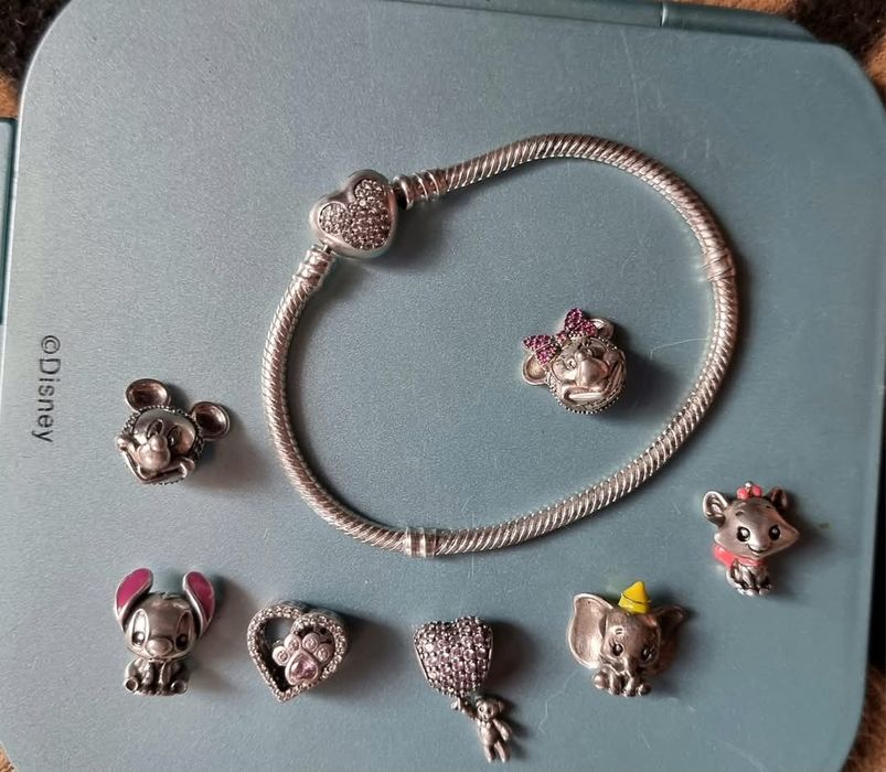 Сребърна гривна тип пандора