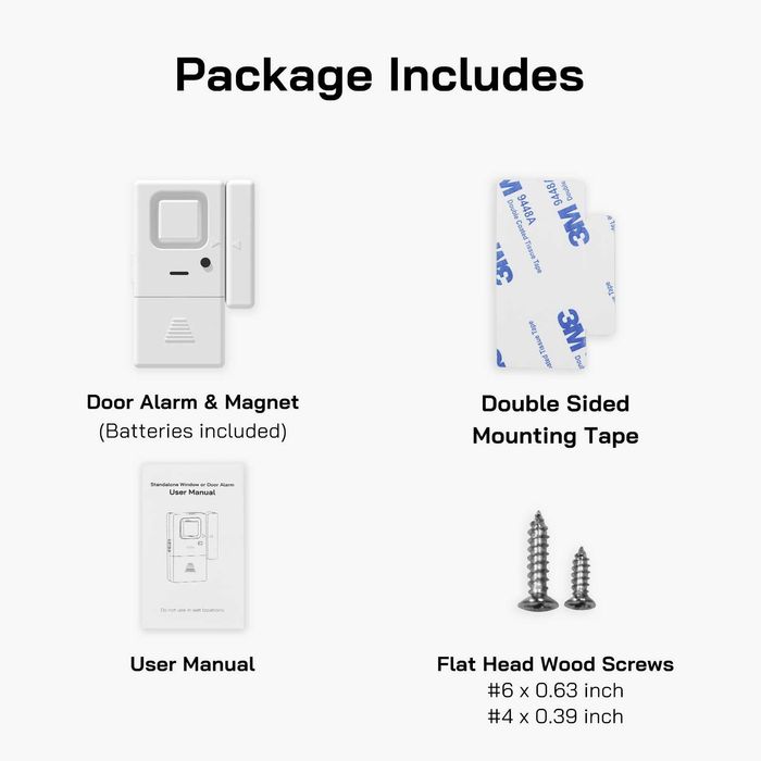 Комплект 4 бр. 2-в-1 аларма и звънец за врати и прозорци