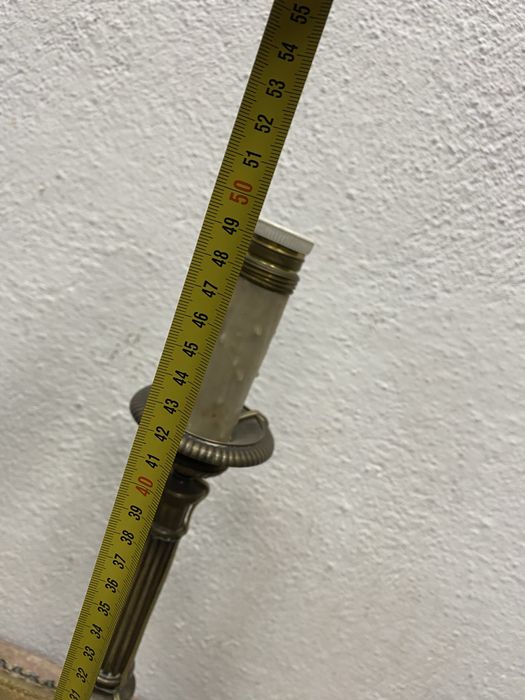 Голяма настолна лампа посребрена