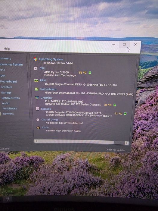 Vand pc ryzen 5, 16gb ram, rx 570 8 gb