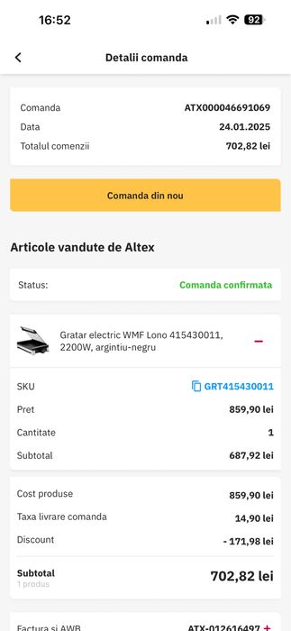 Gratar electric WMF Lono 415430011, 2200 w