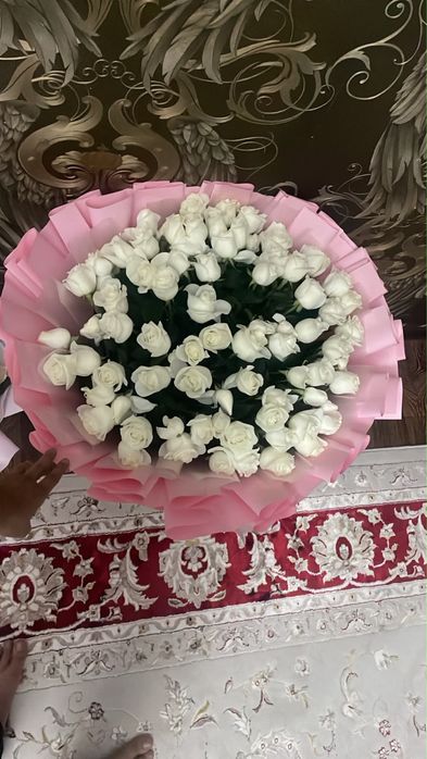 Гүл Цветы белые розы свежие