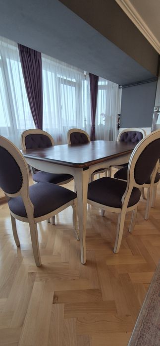 Masa dining + masuta cafea + set 6 scaune (european-heritage.com)