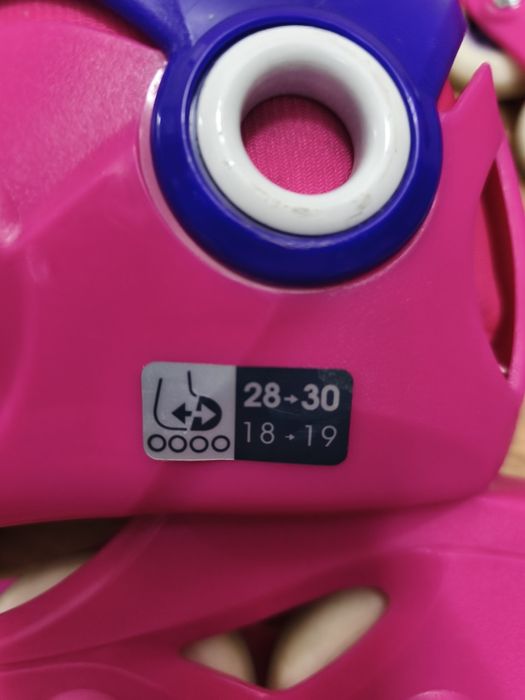 Детски Ролери Play 3, розово/лилаво + Протектори и каска от Decathlon