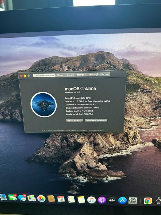 APPLE Imac 2013-2014, impecabil, 21.5 inchi, core i5, hdd 1 tb, 8 gb