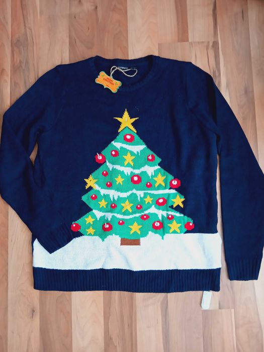 ХЛ Nautica Коледни и  пуловер вълна,акрил т.син