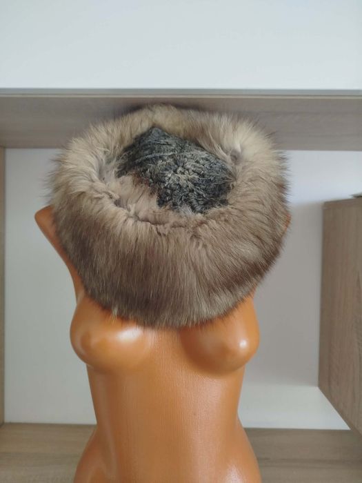 Căciulă de lux damă din blană naturală Vulpe Polară și Nurcă – NOUĂ, la comandă