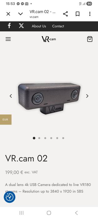 Cameră Web VR180 3D Dual Lens - Rezoluție 4K - Ideală Live Streaming /